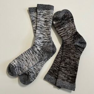 Bombas New 2 pair Hex Tec Cushioned Calf Socks Grey Heather Medium Brown Heather